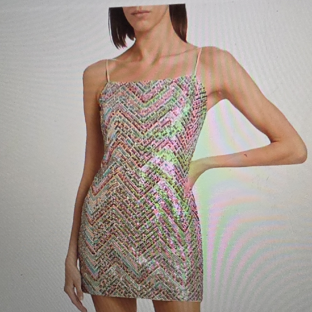 Milly Colette Chevron Sequin Minidress Size 6 $495